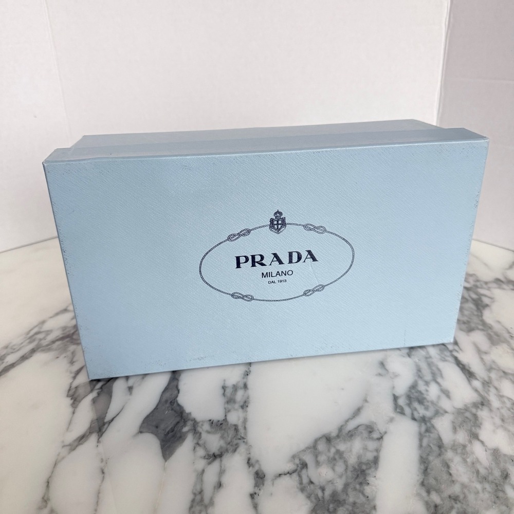Prada Milano Light Blue Textured Storage Box Replacement Luxury Packaging